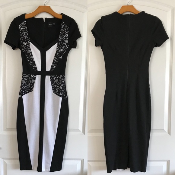 ASOS Dresses & Skirts - ASOS Colorblock Lace Short Sleeve Sheath Dress
